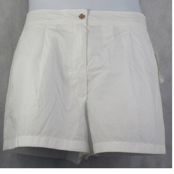Michael Kors Pants - Michael Kors Women's 100% Cotton Zip Fly Fully Lined Shorts, White, Size 10